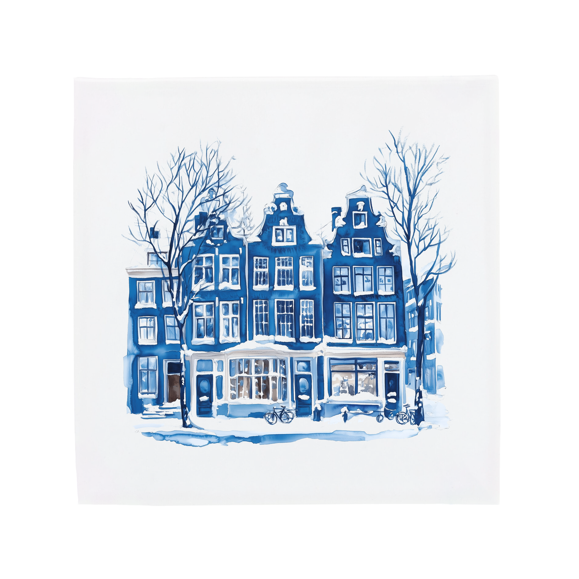 Amsterdamse Grachtenpanden in de Sneeuw