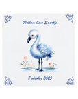 Personalised Flamingo Birth Tile