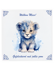 Personalised Lion Cub Birth Tile