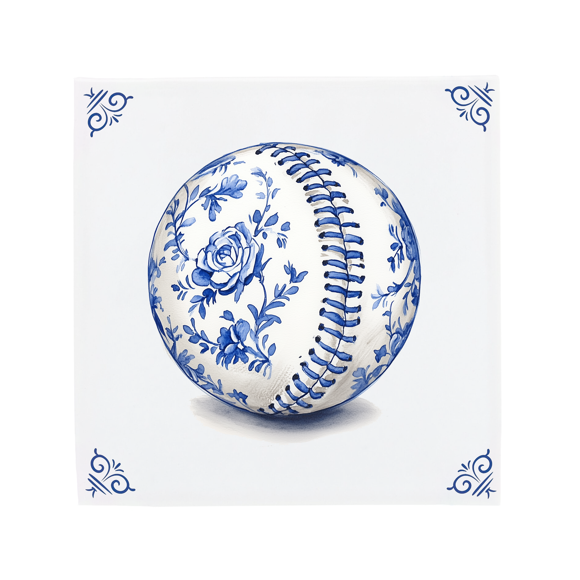 base ball シーツ MLB Baseball | Delft Blue Ceramic Tiles | The Dutch Tile Project