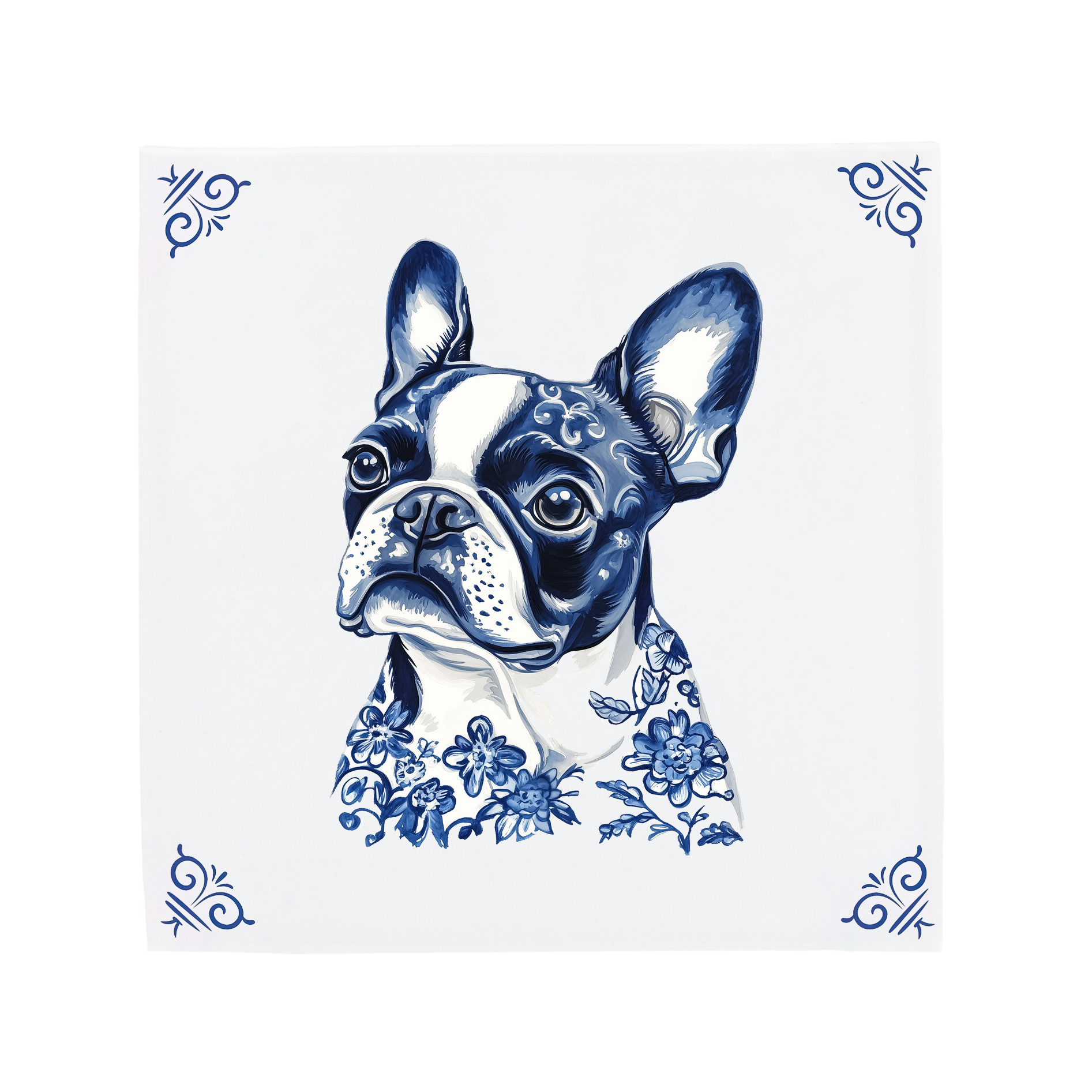 Boston Terrier The Dutch Tile Project Delft Blue Ceramic Tile