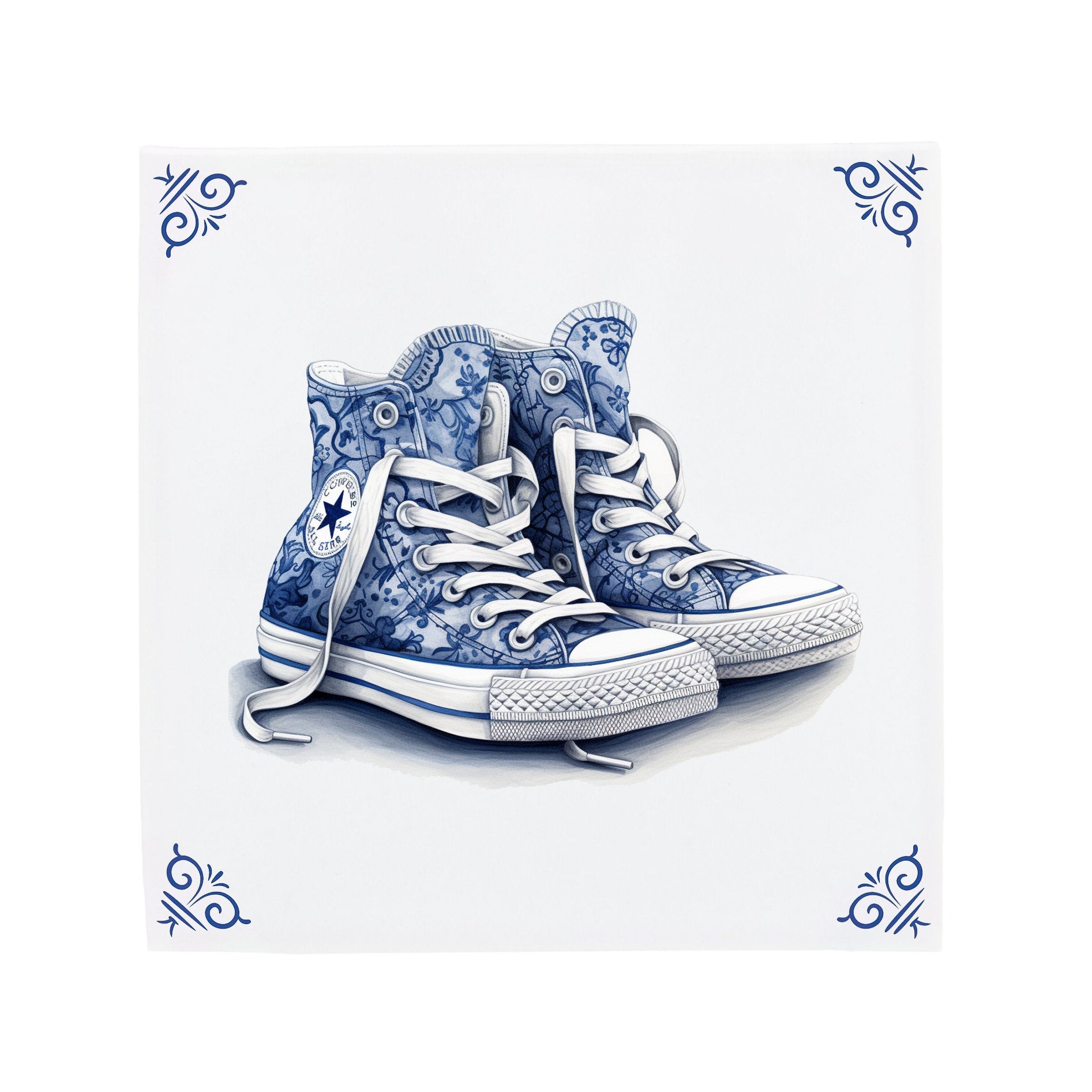 Converse All Stars The Dutch Tile Project Delft Blue Ceramic Tile