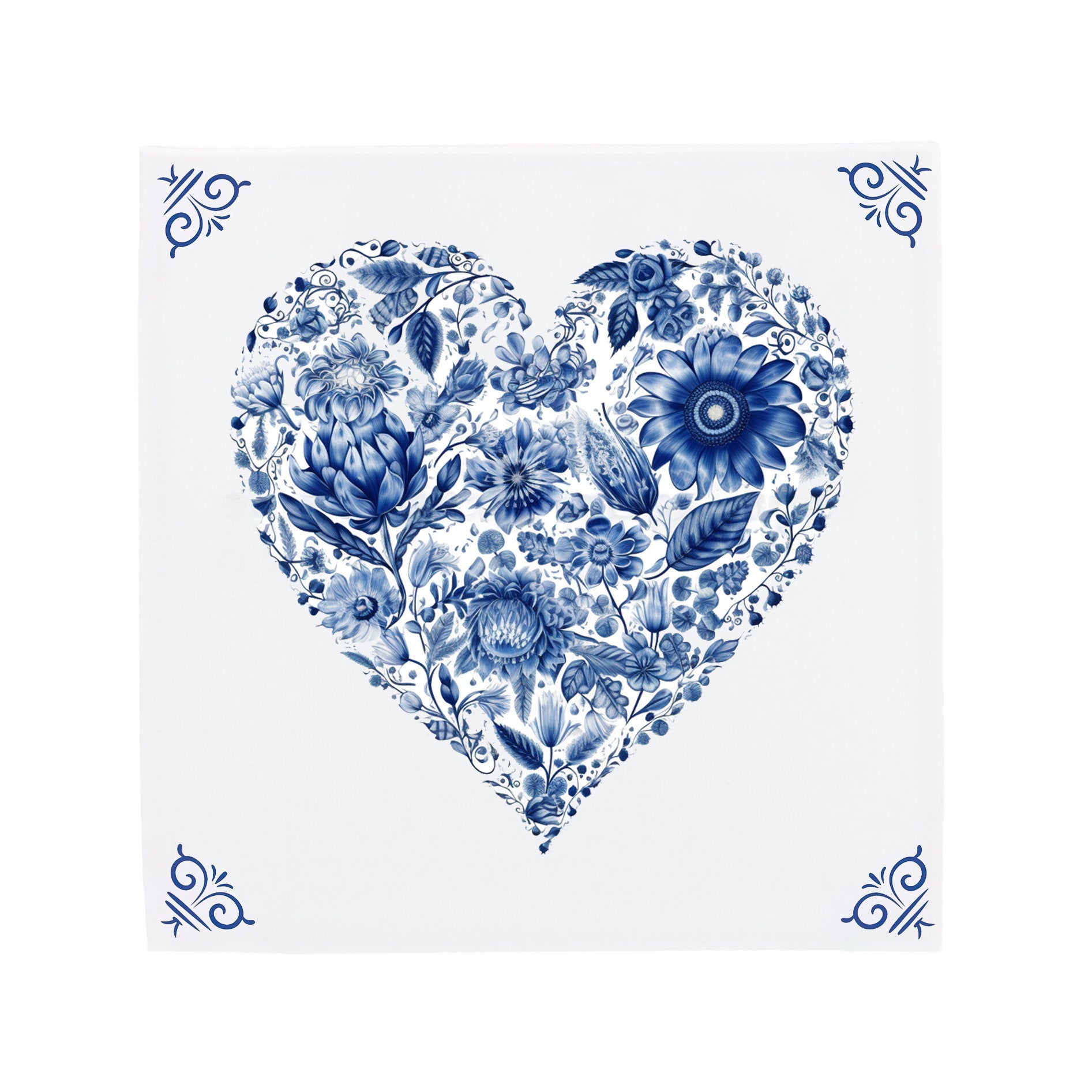 Delfts Blauw Tegeltje Hart Keramisch 11x11cm The Dutch Tile Project Delfts Blauw Tegeltje Hart Keramisch 11x11cm The Dutch Tile Project