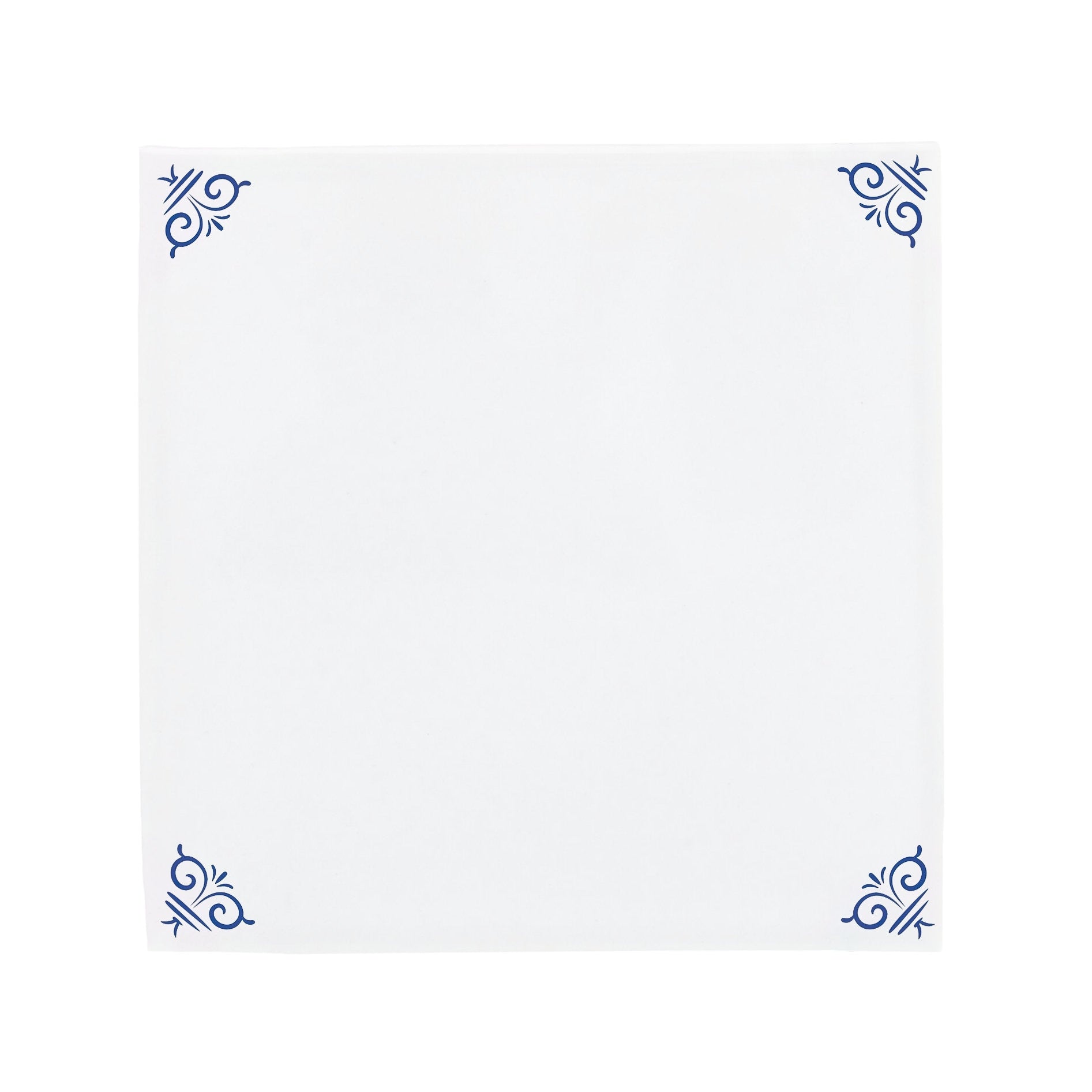 Delfts Blauw tegeltje - Blanco tegel met hoekornamenten - keramisch ...