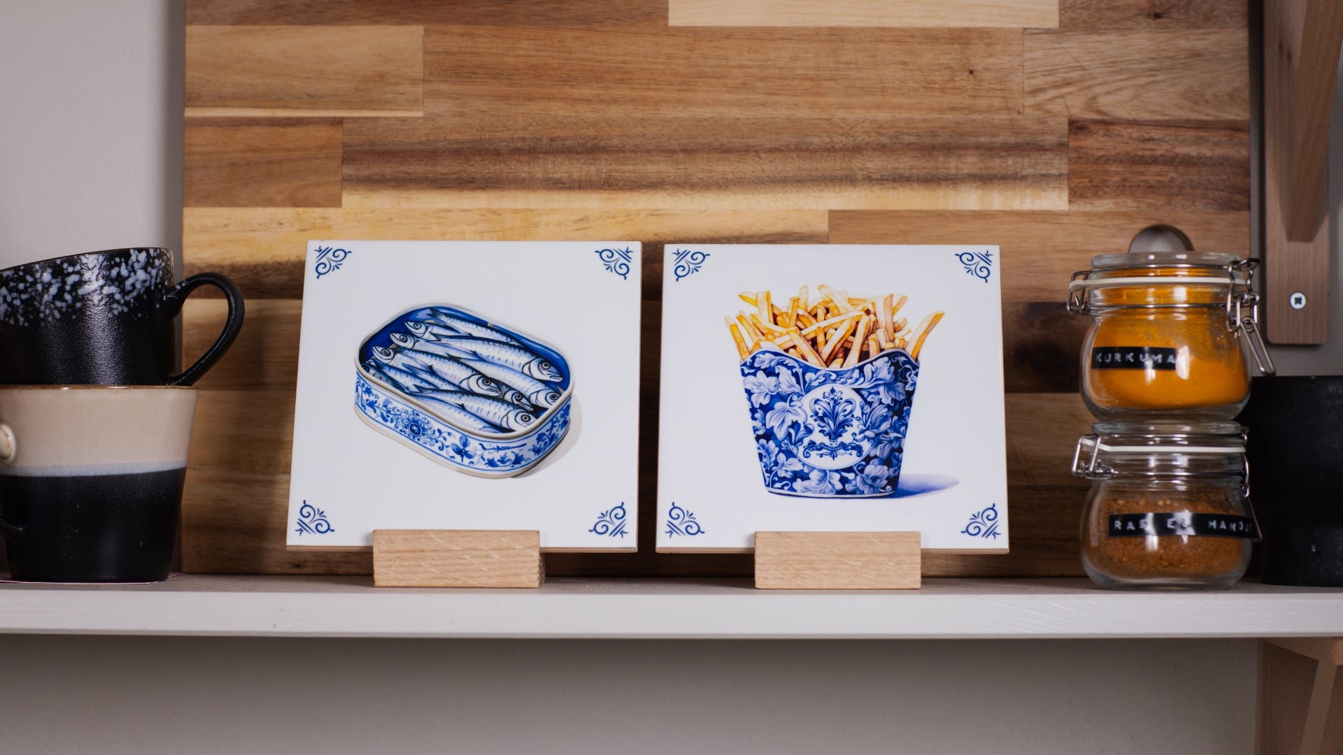 Sardines and fries tiles