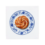 Dutch Delft Blue Pastry on Floral Plate Ceramic Tile Kitchen Wall Art