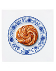 Dutch Delft Blue Pastry on Floral Plate Ceramic Tile Kitchen Wall Art