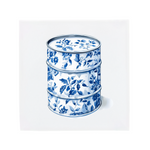 Ceramic Dutch Tile featuring an oil barrel with flower motifs.