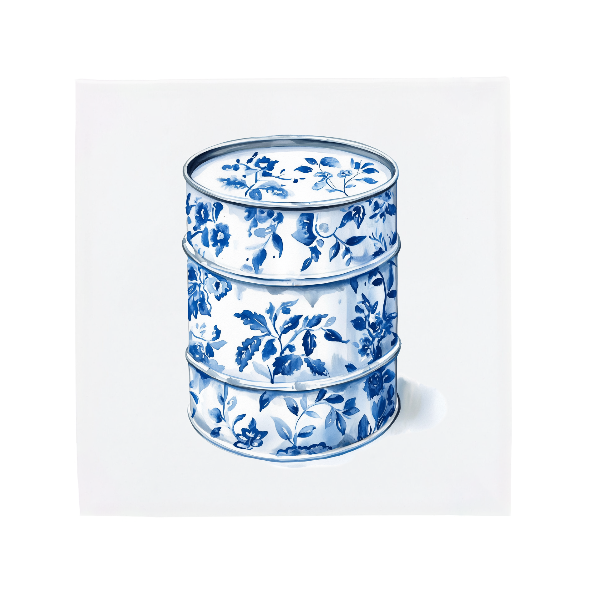 Ceramic Dutch Tile featuring an oil barrel with flower motifs.