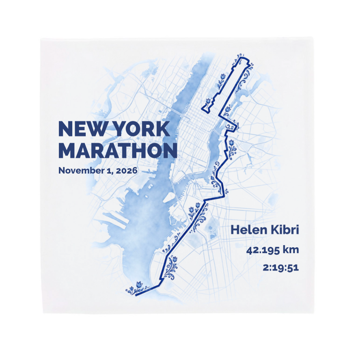 Personalisierte New York Marathon Fliese