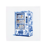 Delft Blue Floral Vending Machine Ceramic Tile Artwork with Modern Dutch Design
