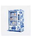 Delft Blue Floral Vending Machine Ceramic Tile Artwork with Modern Dutch Design