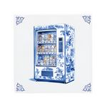 Delft Blue Floral Vending Machine Ceramic Tile Artwork with Modern Dutch Design