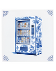 Delft Blue Floral Vending Machine Ceramic Tile Artwork with Modern Dutch Design