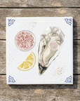Close-up of the Shellfish platter bundle tiles by Corinne Alexander