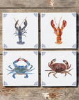Lobsters and Crabs bundle of colourful ceramic tiles by Corinne Alexander, a coastal limited edition