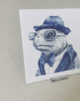 Chagrijnige hipster-schildpad