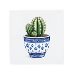 Cactus in Delft Blue Pot