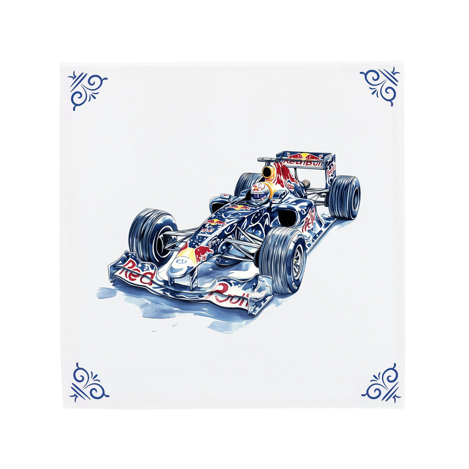 Formula 1 Race Car | The Dutch Tile Project | Delft Blue Ceramic Tile