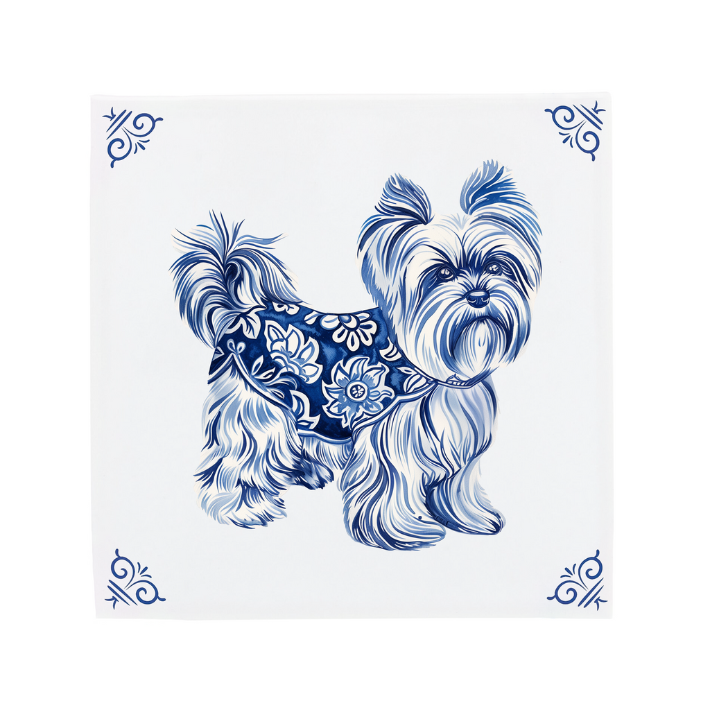 Yorkshire Terrier | The Dutch Tile Project | Delft Blue Ceramic Tile