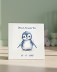 Personalised Penguin Birth Tile